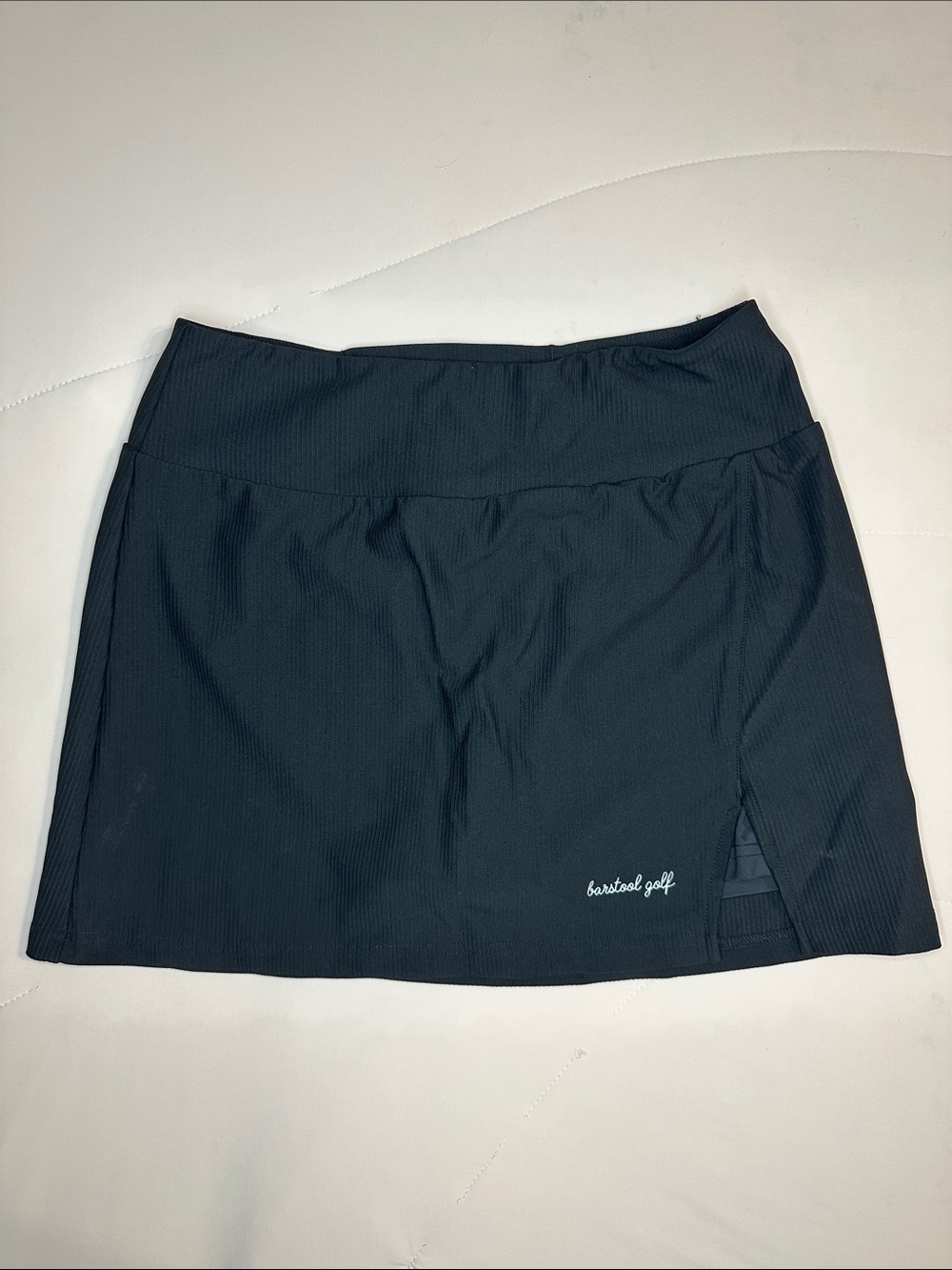 Barstool Golf Black Ribbed Athletic Skort M